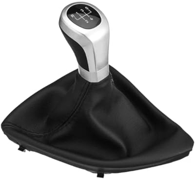 Viviance Manuelle Schaltknauf-Schalthebel-Kofferraumabdeckung kompatibel mit BMW 1er E81 E87 E87 LCI E88 E82 - Silber 5 Gang