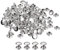 QUARKZMAN 100 Set di Rivetti in Pelle, 12x10mm Rivetti a Doppia Testa in Metallo per Riparazione Fai da Te di Artigianato in Pelle Borse Cinture Scarpe, Tono Argento