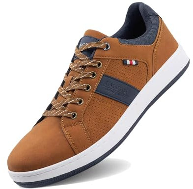 LANGDU Zapatillas Hombre Zapatos Vestir Casual Calzado Running Sneakers Deportivas Transpirables Zapatilla Moda Tamaño 41-46EU (43EU,marrón 5)