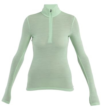Icebreaker Merino Half Zip Thermal Long Sleeve 175gm for Women - Glass - X-Small