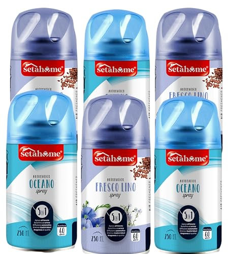 setahome 6 x Nachfüller 250 ml für automatische Duftsprays, geeignet für z.B. Air Wick Freshmatic und Glade (Fresh)