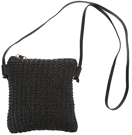 Holibanna Fashionable Crossbody Bag for Women Pu Material Zipper Closure for Beach Days Summer Travel Chic Woven Design Holds Essentials Easily