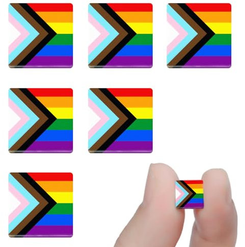 6Pcs Mini Progress Pride Pins, Small LGBT Rainbow Badges Lapel Pins Decoration for Men Women Clothes Bags Hats