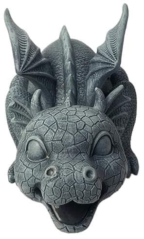 Dragon Fountain Dragon Brunnen Harz Teich Spouting Dragon Garten Statue Wetterresistent realistischer Wasserspray Drache Statue Süßes Drachen Garten Ornamente für Yard Park Courtyard Teichpool