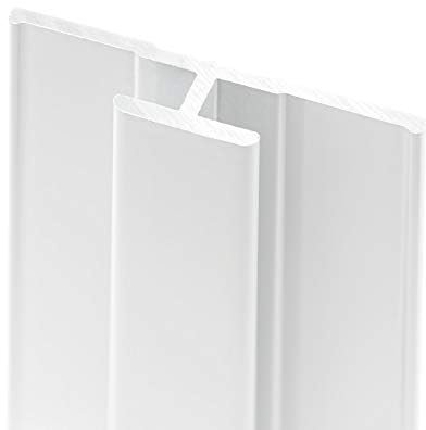 Schulte profilé de jonction 210 cm blanc, pour panneau mural de salle de bain DécoDesign, revêtement décoratif douche, recoupable adaptable à la hauteur du panneau