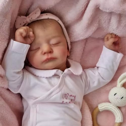 LKBOBIR Reborn Baby MäDchen 20 Zoll 50cm Reborn Puppen Lebensecht Weiches Silikon-Vinyl Reborn Puppe MäDels Handgefertigt Neugeborenes Baby Jungen & MäDchen Spielzeug-Geschenke