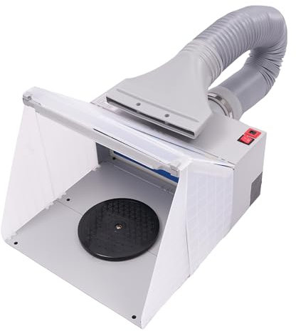 Lackierkabine,Modell-Lackierwerkbank,360°-Drehtisch Ermöglicht,LED-Streifen,Luftstrom Erreicht 141,25 Fu߳/Min,Für Airbrush Modellbau Lackierarbeiten