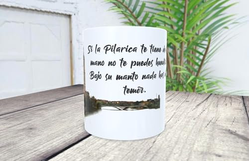 La Huella Taza personalizada de La Pilarica. Para todos los devotos y fieles creyentes en la Virgen del Pilar, Santa Patrona de España.