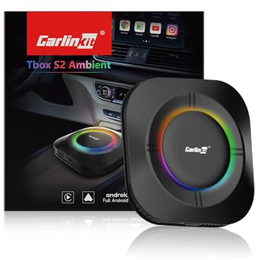 CarlinKit Adattatore AIBox Android 13.0 – Wireless CarPlay e Android Auto, 4 GB+64 GB Android 13.0 Standalone, supporto 4G Full Internet/GPS/scheda SIM, per auto con CarPlay cablato e Android Auto