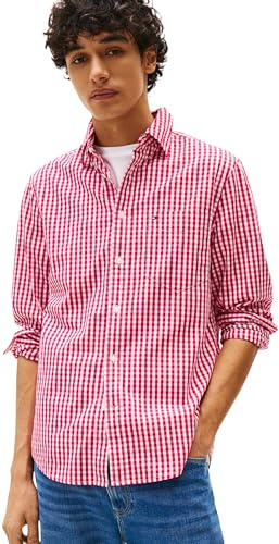 Tommy Hilfiger Chemise Homme Poplin Gingham en Coton