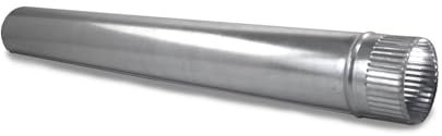 CAEXVEN Tubo Chimenea 220mm Galvanizado 1 Metro - Tubo Estufa Leña Acero - Conducto Salida Humos Sistema Machihembrado - Tubo Ventilación - Serie Lisa