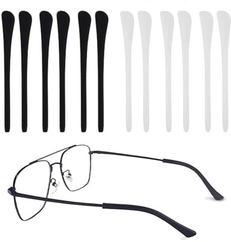 MEXRUMI 6 Paires De Housses De Branches De Lunettes En Silicone, Housses Antidérapantes En Silicone Pour Les Branches De Lunettes, Pièces De Rechange Pour Les Lunettes De Soleil En Métal.