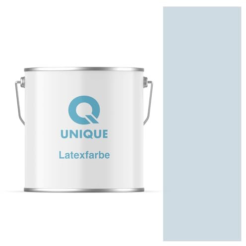 Q UNIQUE Latexfarbe 5L (ca.35m2) Platin-hellgrau Innenfarbe Wandfarbe Deckenfarbe Klasse 3 Mattfarbe Scheuerfest Hohe Deckkraft