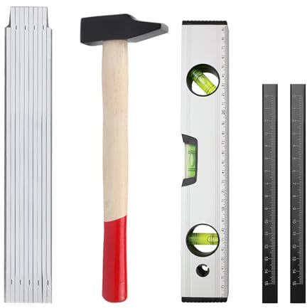 Personalisierte Geschenke Männer Hammer 300g + Zollstock + Bleistift | DIY Name Gravur Handwerker Bauherr Vatertag Papa Opa Mann Heimwerker Weihnachten Geschenkset Männer