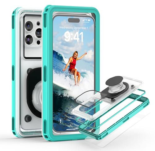 Waterproof Phone Pouch Case, IPX8 Water Proof Phone Case for Swimming Holiday Beach Trip Snorkelling,6.9 Underwater Phone Cases Drop-proof 30M/100ft Dry Bag for iPhone 16 15 14 13 12 11 Pro Max,S24