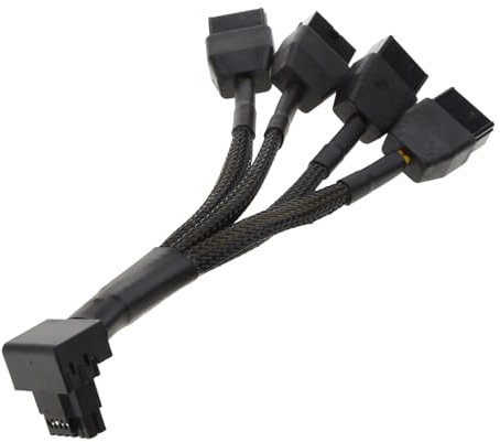 Zqxnt Adaptateur PCIE 5.0 3 x 8 broches vers 16 broches pour CPU RTX4090 RTX4080 12VHPWR 90 degrés vers 3 x 8 broches 4 x 8 broches convertisseur 15 cm