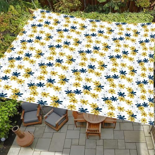 ENEN Vela Ombreggiante Impermeabile, Vele Ombreggianti Piazza Tenda a Vela per Esterno Telo Tenda da Sole, Vela Ombreggiante per Giardino Terrazza (Piccolo fiore giallo,2x2,4m)
