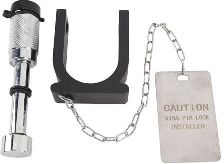 Cerradura Pasador Rey Remolque Quinta Rueda Seguridad Antirrobo Resistente para Pasador 2 Pulgadas con 2 Llaves Aluminio Acero Resistente Intemperie