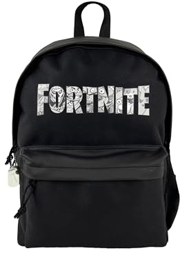 CyP Brands-Fortnite Rucksack für Jungen, anpassbar an Kinderwagen, Trolley, Schulmaterial, Rucksack, Schwarz, offizielles Produkt