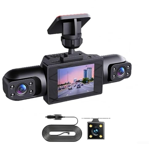 360° Dashcam Auto Vorne Hinten, 4K-Dash Cam Auto Kamera, Nachtsicht (8 IR-LEDs), Loop-Aufnahme, 24/7 Parküberwachung, Bewegungserkennung(4 Linsen)