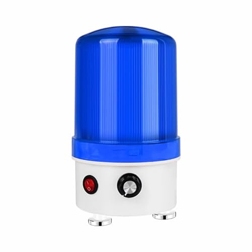 tooloflife LED Warnleuchte, 220V Rundumleuchte mit Schalter & Lautstärkeregelung, Wetterfeste Signalleuchte für Industrie, Fabrik, Baustelle, Blau