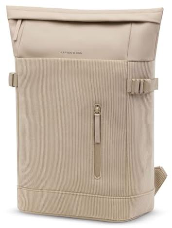 Kapten & Son Rucksack Freizeitrucksack mit Laptopfach Helsinki Cord Backpack 17L Dusty Sand beige