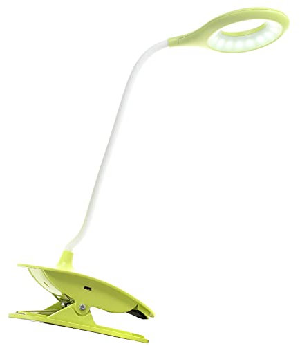 HIMRY® LED Buchlampe Klemmlampe, Dimmbar Touchsensor Helligkeit Stufenlos einstellbar, Klemmleuchte mit Klemmfuß Schwanenhals, USB Kabel, Reiselampe Arbeitsplatzleuchten, Grün, KXD6000N-green