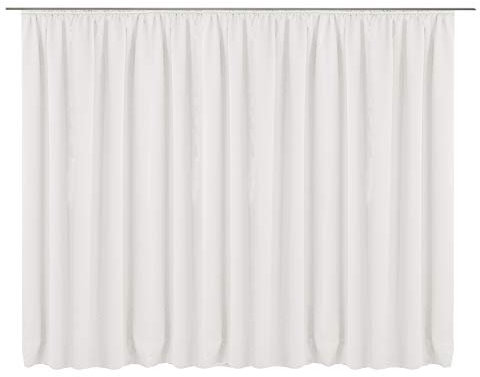 JEMIDI Vorhang Blickdicht 300x245cm - Gardine mit Kräuselband Universalband - 100% Polyester Schal lang für Wohnzimmer Schlafzimmer - weiß