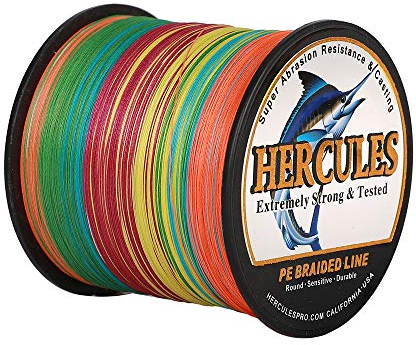 Hercules - Filo da pesca intrecciato a 4 fili, 100-2000m, 6-100lb, super morbido, polietilene, Lenze intrecciate per pesca con lenza, pesca da riva, pesca in mare, pesca in barca