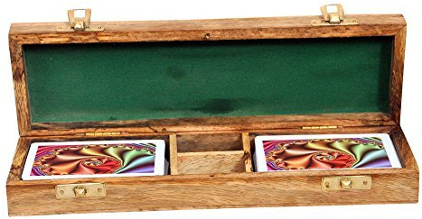 Kitchen Supplier Game Cribbage Boards Set, 2 Decks Of Cards, 6 Metal Pegs With Storage- Premium Mango Wood