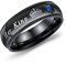bigsoho Herren Ring 6mm breit Edelstahl Zirkonia Her King Verlobungsring (Schwarz, 54 (17.2))