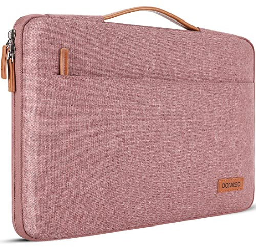 DOMISO 14 inch Laptop Case Sleeve Protective Cover Compatible with 15 inch MacBook Air M4 M3 M2,MacBook Pro,14-15 inch HP Dell ASUS Lenovo Chromebook,Waterproof Computer Cases Bag with Handle,Pink
