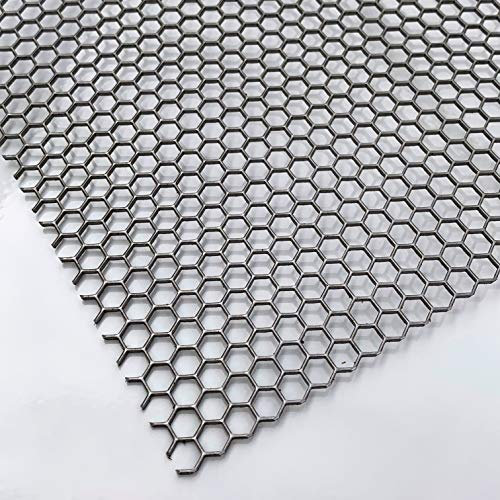 Design Lochblech Hexagonal STAHL (HV6-6,7) 1,5mm dick Zuschnitt individuell auf Maß, Basteln, Design, Architektur, Schnelle Liefereung NEU günstig (1000 mm x 200 mm)