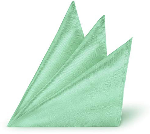 StickandShine Einstecktuch Mint einfarbig uni aus Polyester Ränder genäht 22 x 22 cm