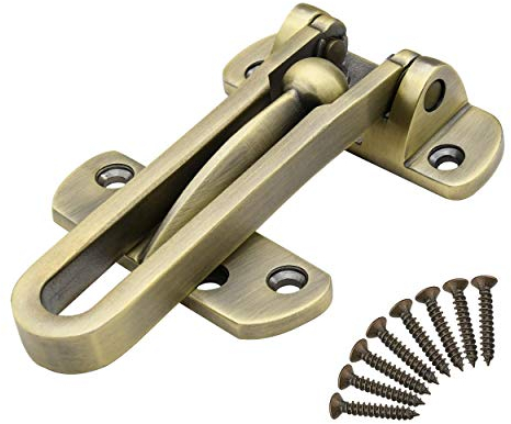 Earl Diamond Heavy Duty Swing Bar Lucchetto Secondario Serratura di sicurezza Chiusura di sicurezza per Casa Hotel Ufficio Rinforzato Acciaio Inox Bronzo anticato.