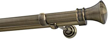 Sento 25/16mm Metall Gardinenstange Vorhangstange 2-läufig Messing Antik Classic 320 cm Pryma