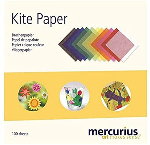 Mercurius AMS Drachenpapier, 100 Blatt, 11 Farben, 15,9 cm, quadratisch