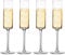 Maison & White Edge Champagne Flutes - Set of 4 | Flat Bottom Wine Glasses | Prosecco Glass | Christmas Drinking Glasses | Square Champagne Flutes | M&W (Clear)