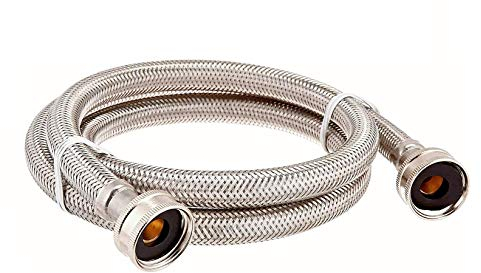 EZ-Fluid 72 x 3/4FGH Hose Appliances Burst Proof Braided Stainless Steel Metal Washing Machine Hose,Hot or Cold Inlet Wash Machine Hoses Connector,Portable Washer Water Supply Line Fill Hose (1 PC)