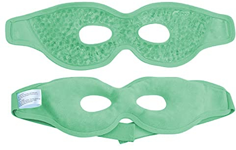 Wincal Masque rafraîchissant pour les yeux en gel - Compresse chaude et froide Masque rafraîchissant pour les yeux gonflés, cernes (vert)