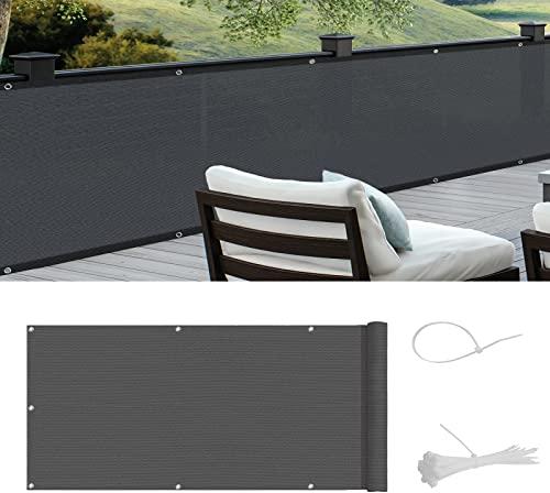 Cool Area Frongivista per Balcone in HDPE, Frangivento Anti-UV Recinzione Copertura per Balcone Giardino,90x500cm,Antracite