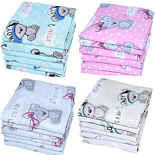 Primawela Stoffwindel 70x80cm Boy Girl Spucktücher für Baby Baumwollwindel Mullwindel Spucktuch (Girl Rosa, 6 Stück)