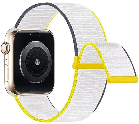 Lobnhot Nylon Cinturino Compatibile con Cinturino Apple Watch 40mm 38mm 41mm, Cinturino Sport Regolabile Compatibile per iWatch Serie 10 9 8 7 SE 6 5 4 3 2 1, Sale marino