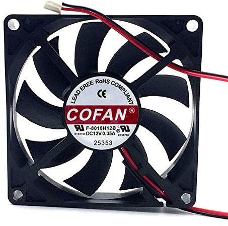 For COFAN F-8015H12B 12V 0.35A 80x80x15mm 2-wires Server Cooling Fan