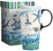 Topadorn Ceramic Coffee Mug Porcelain Coffee Cup with Lid and Color Box Travel Mug, 17oz. Starfish