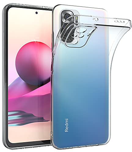 EAZY CASE Hülle kompatibel mit Xiaomi Redmi Note 10 / 10S Schutzhülle Silikon, Ultra dünn, Slimcover, Handyhülle, Silikonhülle, Backcover, Durchsichtig, Klar Transparent