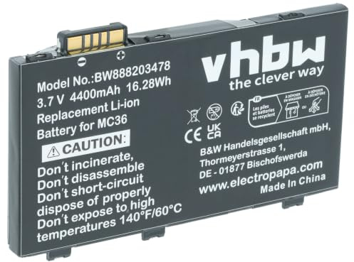 vhbw Akku kompatibel mit Zebra RFD8500 Mobilcomputer PDA Scanner (4400 mAh, 3,7 V, Li-Ion)