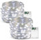 Luci a LED, 2 pezzi 10M / 33FT 100 luci a LED a batteria luci a LED Firefly, luci in filo di rame per decorazioni natalizie per feste di matrimonio in giardino interno, bianco freddo