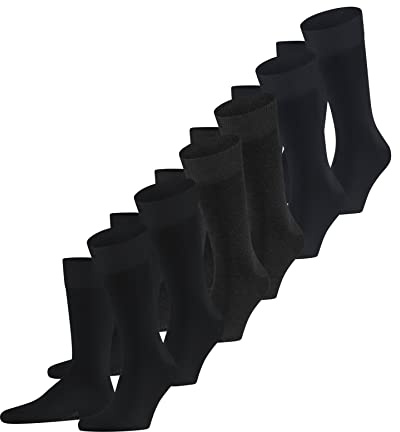 FALKE Herren Happy 6-Pack Socken atmungsaktive Baumwolle verstärkte langlebige Herrensocken ein Allrounder für Business und Alltag Baumwollstrümpfe einfarbig im Multipack 6 Paar