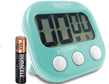 Smith’s® Digital Kitchen Timer - Blue | Large Countdown Clock | Battery Included | Loud Alarm | Big Digits | Magnetic, Kickstand & Hanging Hole | Very Easy To Use | 1 Year Guarantee
